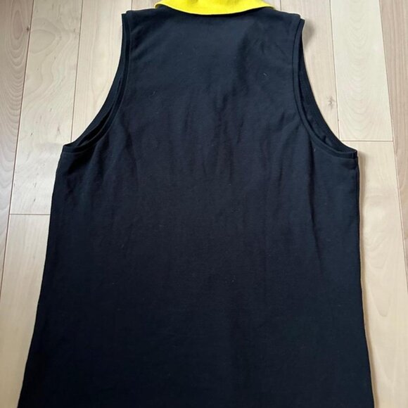 Ralph Lauren Sport Sleeveless Polo Shirt – BlackYellow Contrast Collar, Size L - Picture 6 of 7